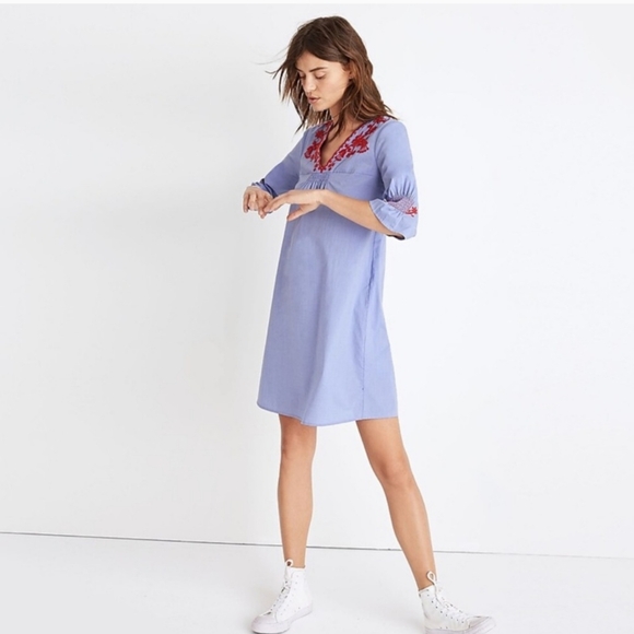 EUC Madewell Embroidered Short Dress - Picture 2 of 5